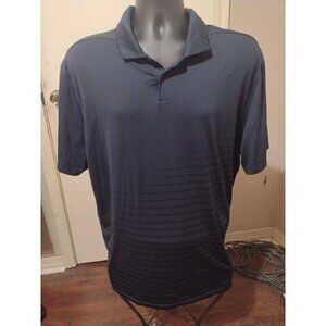 Nike Polo Shirt Adult XL Navy Blue Striped Golf Performance Rugby Dri Fit Mens